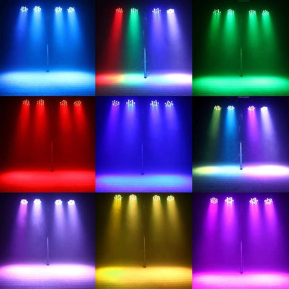 U`King Set van 8 led-schijnwerpers, 36 leds, podiumverlichting, RGB met afstandsbediening, discolicht, schijnwerper, verlichting, bewegende kop voor stage, DJ, party, show, bar, Halloween, Kerstmis