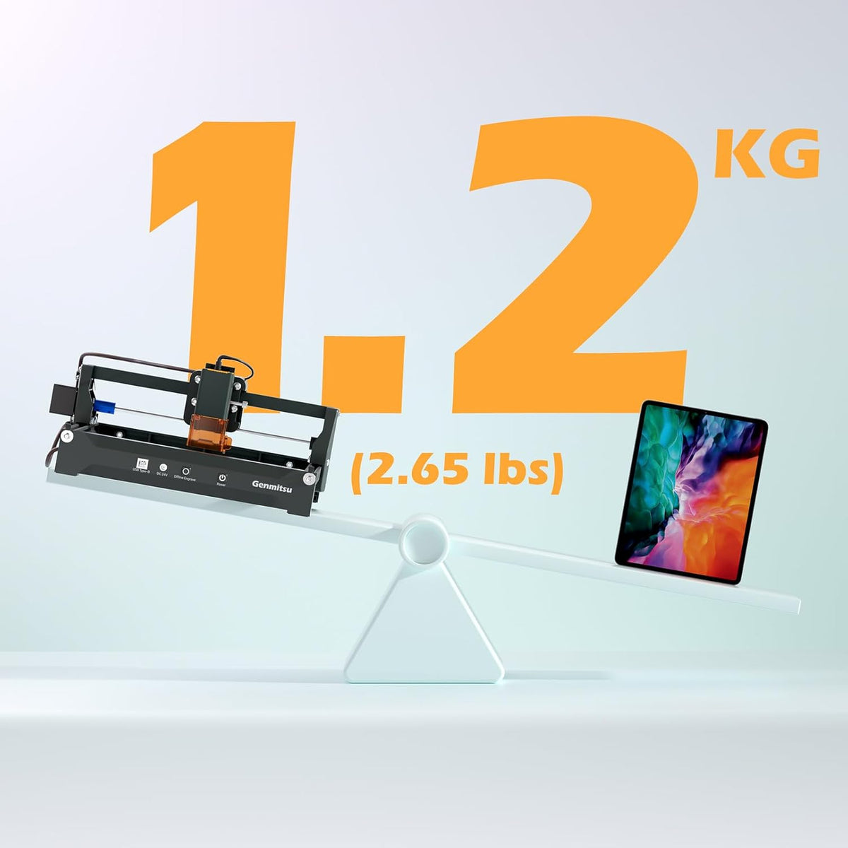 Genmitsu Lasergraveermachine Kortek 2,5W ±0,01mm Hoge precisie, 200x150mm, draagbare graveermachine voor doe-het-zelf hout, leer, papier, bladeren, vezels