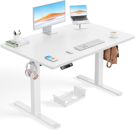 Elektrisch Zit-Sta Bureau – Verstelbaar Bureau – Staand Bureau – Werkplek Bureau – Bureaumeubel – Stil Met Borstelloze Motor – Stevig Metaal Frame 120x80 cm - QUORE