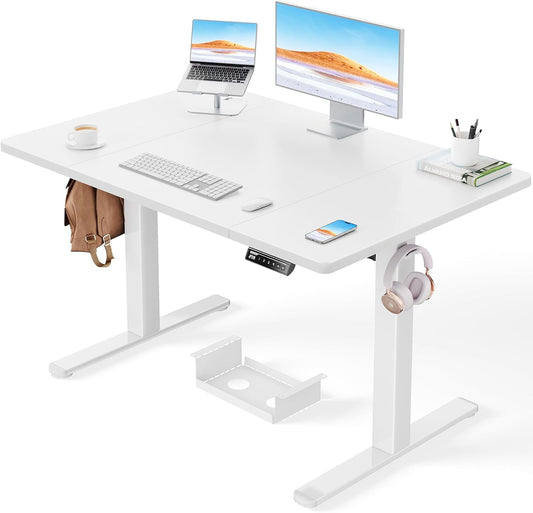 ErGear Elektrisch Zit-Sta Bureau - 120 x 80 cm - 100 kg Draagvermogen Hoogte Verstelbaar Bureau met Geavanceerde Borstelloze Motor, Stille Werking, Robuust Metalen Frame