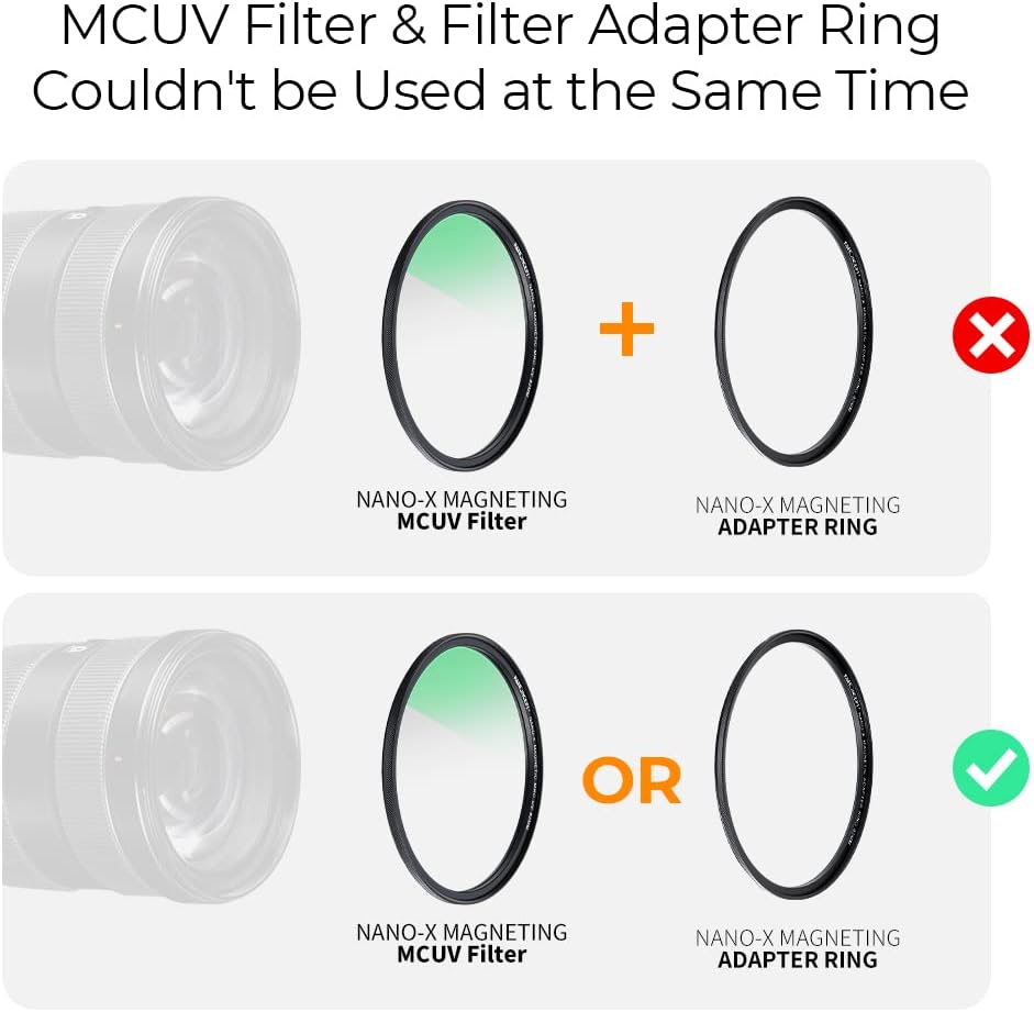 K&F CONCEPT 72mm Magnetisch Lensfilterset - UV CPL ND1000 Magnetische Adapterring Optisch Glas Camera Filter Pouch Quick Swap Systeem (Nano-X Serie)