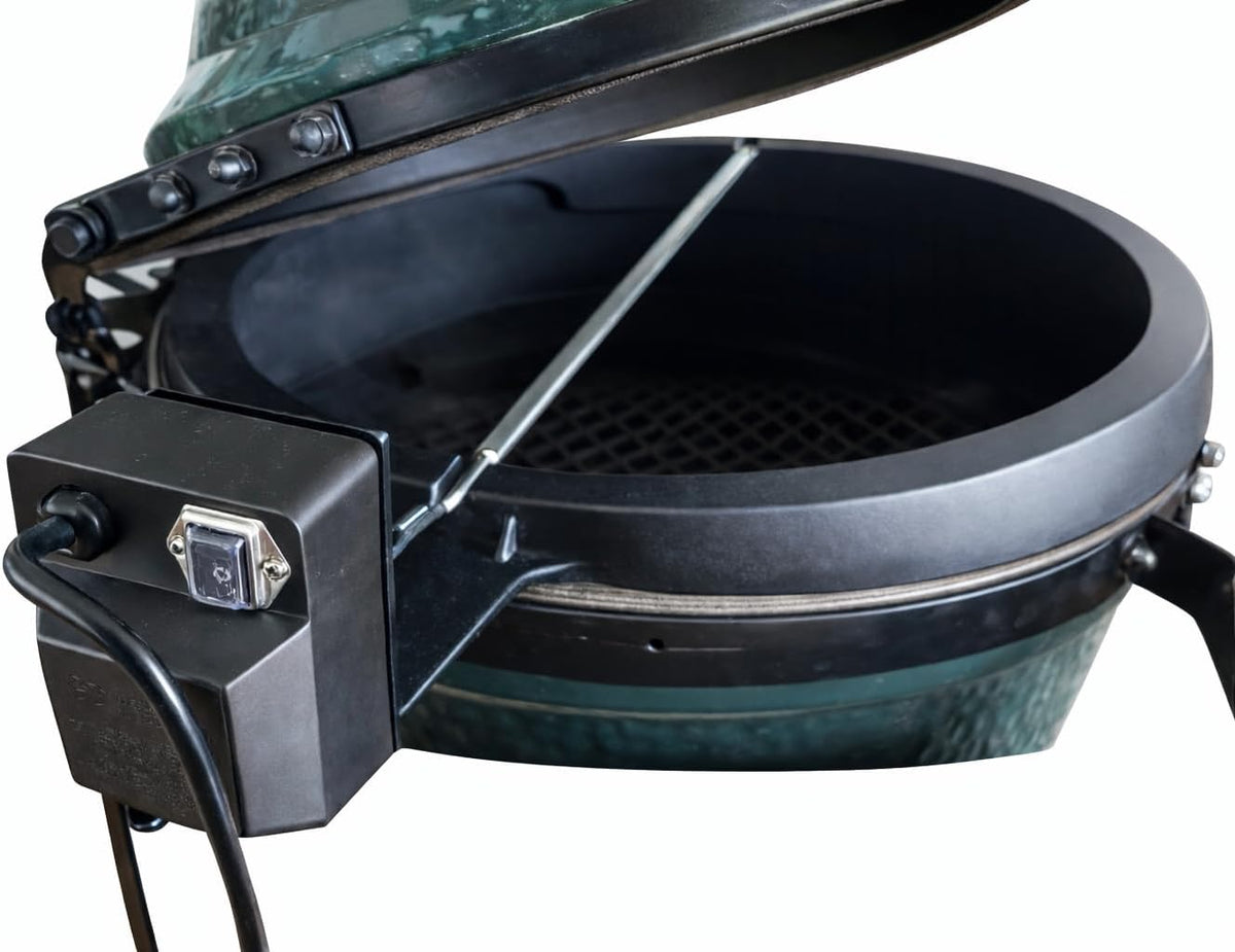 draaispit van aluminium voor Kamado BBQ Large, compatibel met Monolith Classic 2.0, Big Green Egg Large, Kamado Joe Large - grillspit, rotisserie, garen, keramische grill