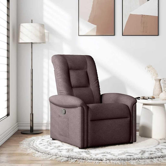 Relaxstoel Donkerbruin – Fauteuil – Loungestoel – TV-Stoel – Ligstoel – Handmatig Kantelsysteem – Stevig Hout-Metaal Frame