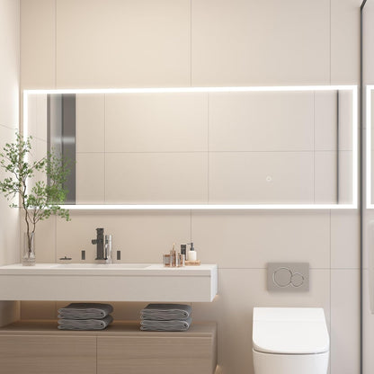 CASSILANDO Spiegel in volledige lengte 160 x 50,8 cm met ledlampen, staande vloerspiegel, wandspiegel, variabele kleur en helderheidsinstelling voor slaapkamer, led, wit met standaard