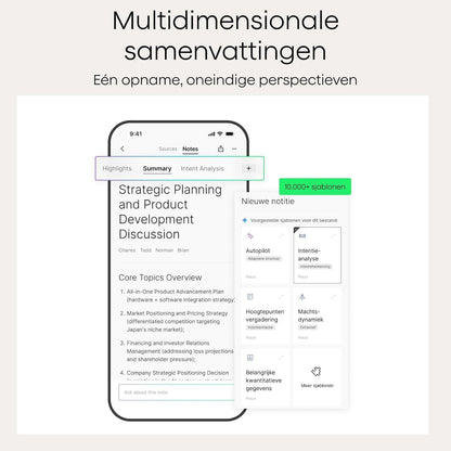Digitale AI-spraakrecorder – Spraakrecorder – Dictafoon – Audio Recorder – Voice Recorder – Zwart met Zwarte Hoes – Transcriptie in 112 Talen – Samenvattingen met Sprekerherkenning