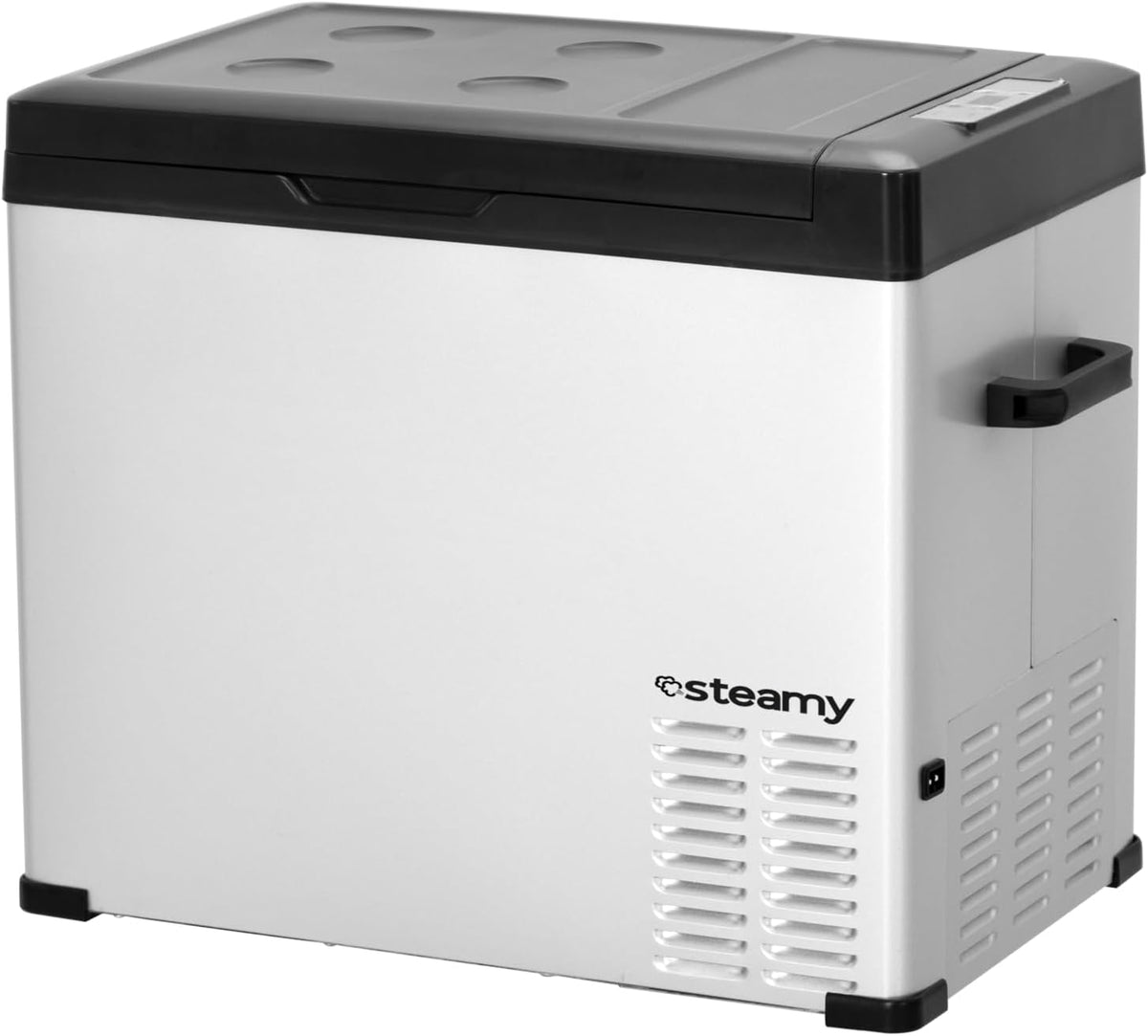 Steamy-E Single Zone 50, Elektrische Compressor Koelbox, 44 Liter, Zilver, 12V/230V, voor vriezen en koelen van -20 tot +20, ideaal voor op de camping