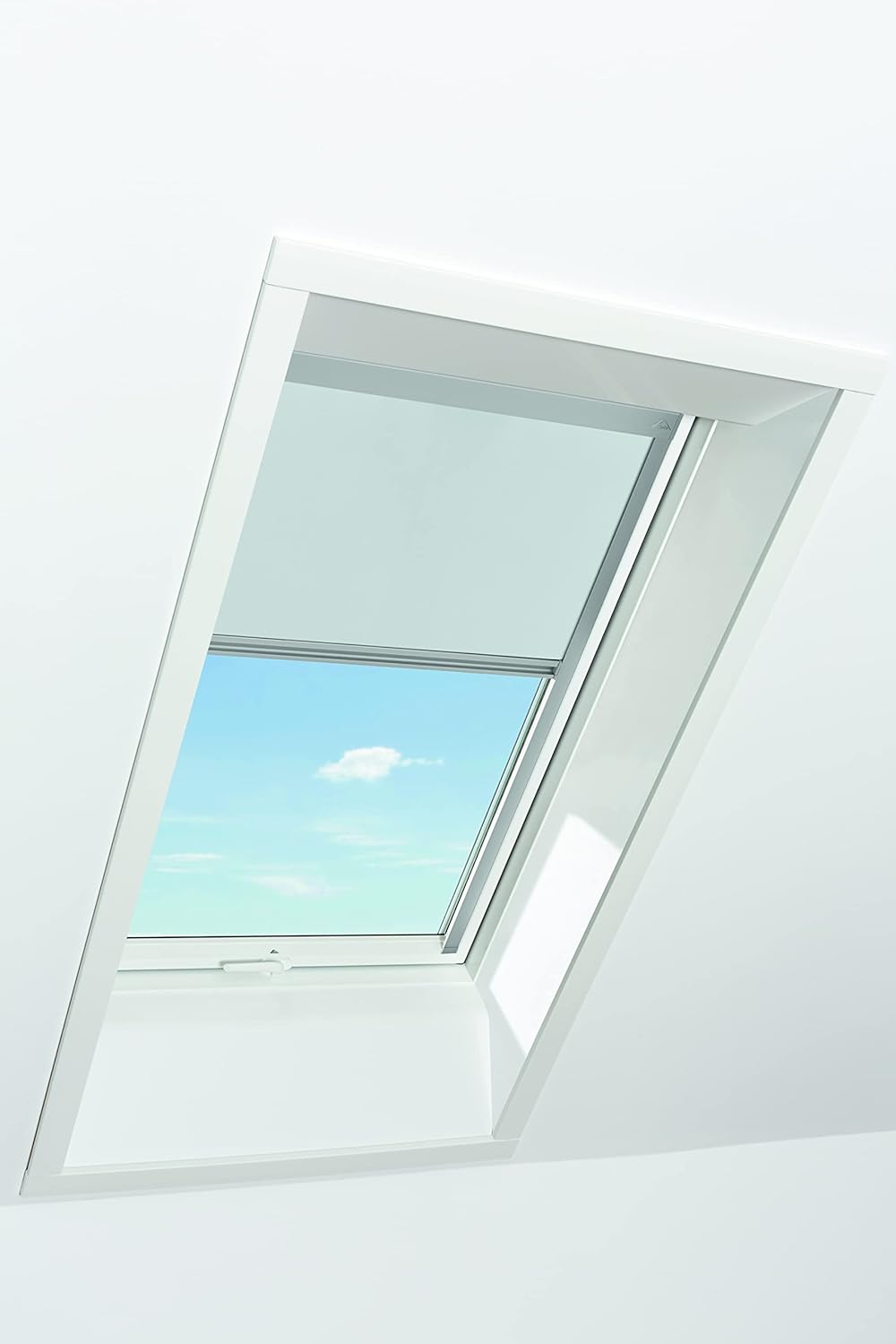 Original Roto Blackout Roller Blind ZRV Almost Full Darkening Guide Rail Silver For Roto Skylight Series Designo R4/R7 and Classic 43/73 with Size 094/118 | 09/11 Light Grey - QUORE