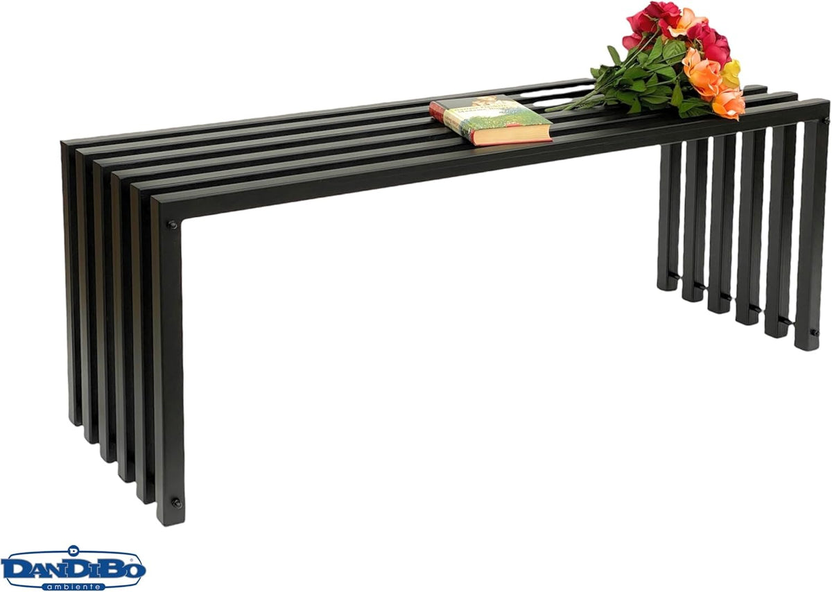 DanDiBo Garden Bench Metal Solid Weatherproof Black 120 cm Modern Bench Park Bench Flower Bench - QUORE