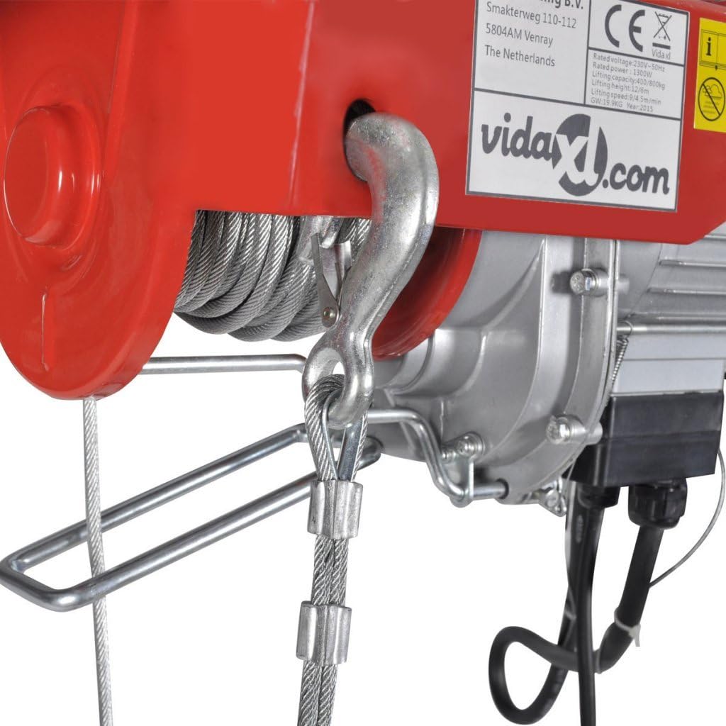 vidaXL Lier Elektrisch 1300 W Takel Lieren Hefapparaat Hijskraan Hijsapparaat