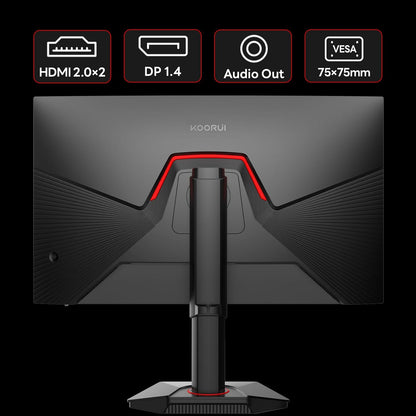 KOORUI G2722P Gaming PC Monitor 27 inch 200 Hz, QHD 2560 x 1440, Fast IPS 1ms, HDR400, 95% DCI-P3, Adaptive Sync, Height Adjustable, HDMI 2.0 & DP 1.4, Eye Care - QUORE