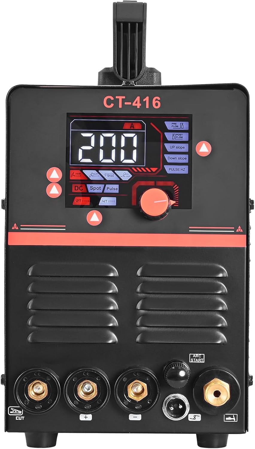 VEVOR Lasapparaat 3-in-1 combi, snijden/WIG/MMA, 50-A-plasmasnijder & 200 A WIG-elektrodenlasapparaat, digitaal led-display met 2T/4T/PA/PT-functie voor doe-het-zelvers en werkplaatsen