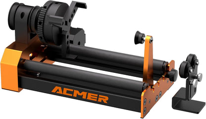 ACMER M4 laser roterende rollaser roterende roller lasergravure Y-as roterende rol 360° met 3-150 mm graveerruimte voor cilindrische objecten en ringen geschikt voor hv en de meeste