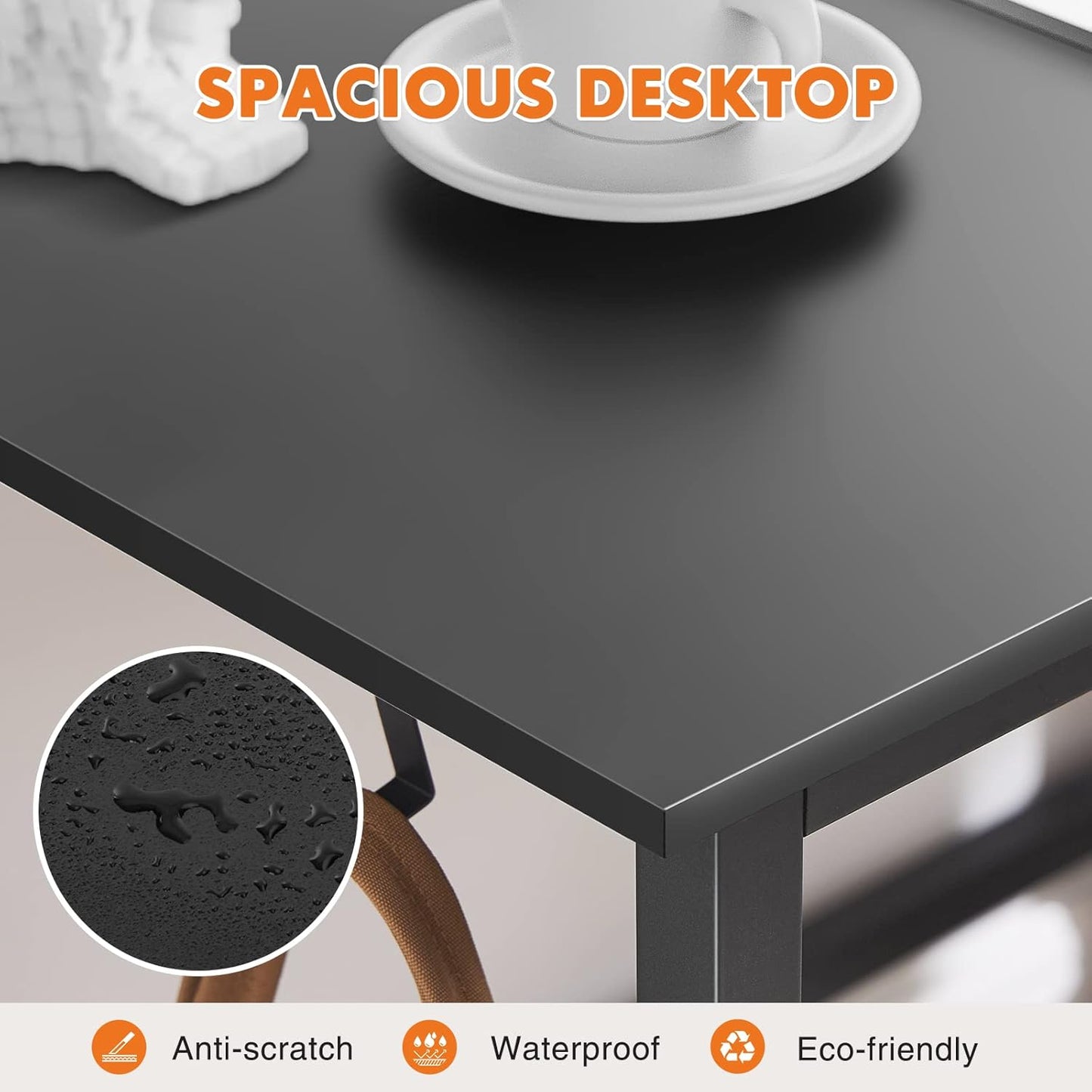 Klein computerbureau, klein kantoorbureau, 70 cm, schrijfbureau, thuiskantoor, kleine ruimte, bureau, studietafel, moderne eenvoudige stijl, werktafel met opbergtas en ijzeren haak, houten bureau voor