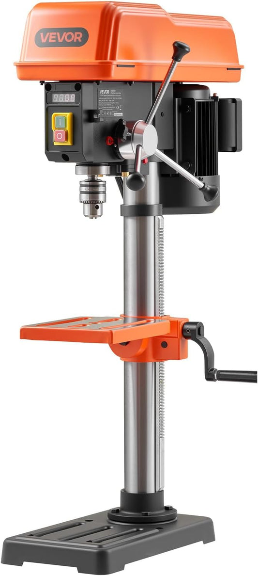 VEVOR Tafelkolomboormachine 254 mm, nominaal vermogen 400 W, variabele snelheid, stabiel met laser en led-werklicht, tafelboormachine voor hout- en metaalbewerking
