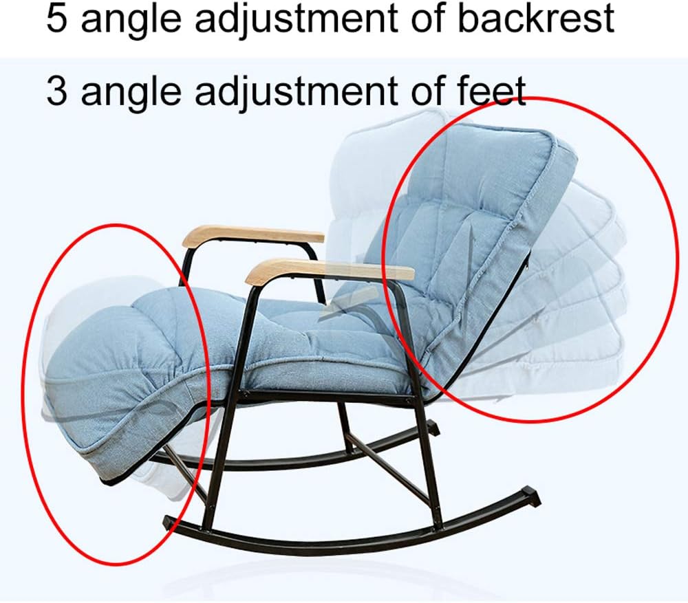 Relaxfauteuil – Fauteuil – Relaxstoel – Schommelstoel – Leunstoel – Ergonomisch Ontwerp – Ademend Katoen-Linnen Bekleding