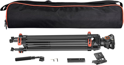 Statief Camera 186 Cm – Camerastatief – Fotostatief – Videostatief – Driepootstatief – 360° Draaibaar & +90°/-75° Kantelbaar – 10 Kg Draagvermogen