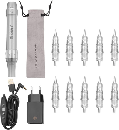 CHUSE C22 Rotary Microblading Machine Semi-Permanent Make-up Gun Wenkbrauwen Lippen Pen Beauty Device Kit (Machine C22)