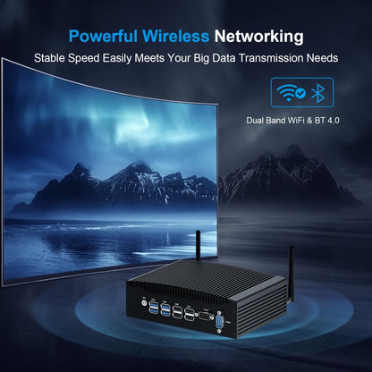 WEIDIAN Mini PC Fanless Industrial Win 11 Pro Core i5 8350U Mini Desktop Computer 8GB RAM 256GB SSD 4K 2xHD, 2xRS232 COM, 2xGigabit Ethernet, 8xUSB VESA Office Small PC Auto Power On Wake on LAN - QUORE