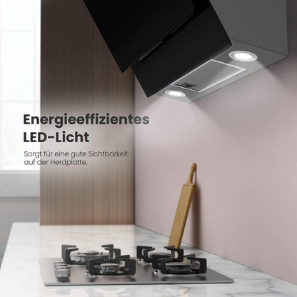 Afzuigkap 60 Cm Zwart – Wandafzuigkap – Schouwafzuigkap – Dampkap – Wasemkap – 650 M³/U – 4 Snelheden En Gebarenbediening