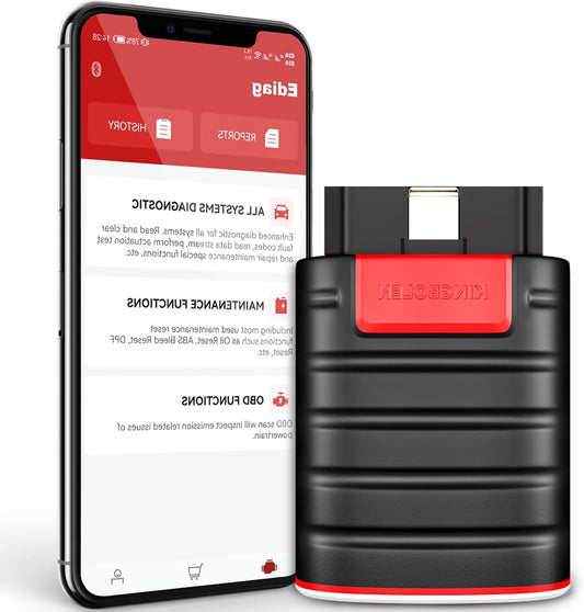 OBD2 Diagnosetool – Auto Diagnose Scanner – Foutcode Uitlezer – ECU Codelezer – Bluetooth Adapter – Volledige Systeemdiagnose – 15 Resetfuncties - QUORE
