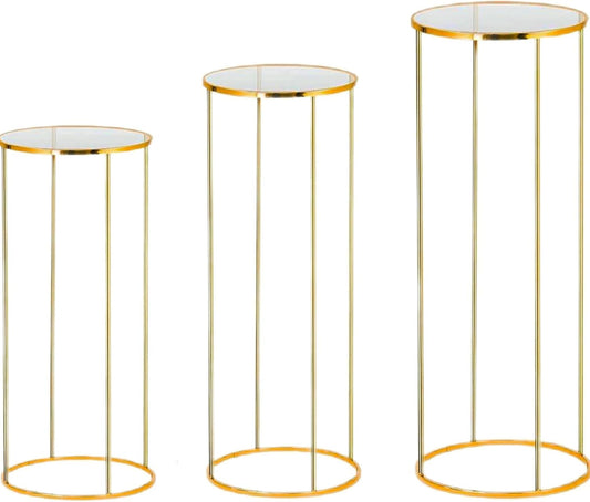 Metalen Cilinder Voetstuk Stand – Taartstandaard – Displaystandaard – Bloemenstandaard – Decoratiestandaard – Set Van 3 Stuks – Eenvoudig Te Monteren