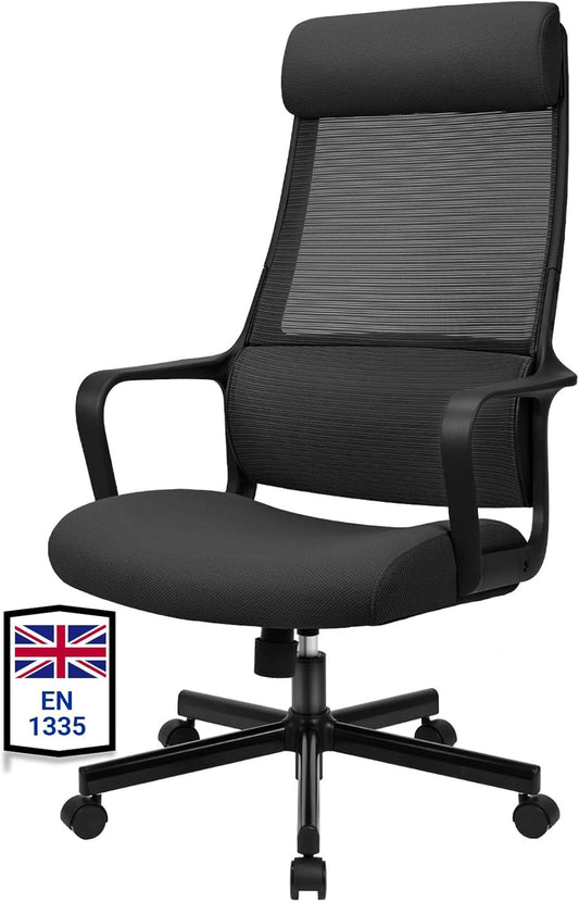 Bureaustoel – Ergonomische Bureaustoel – Draaistoel – Bureaustoel Met Lendensteun – Verstelbare Hoofdsteun – In Hoogte Verstelbaar – Ademende Mesh Rugleuning – 200 kg Draagvermogen