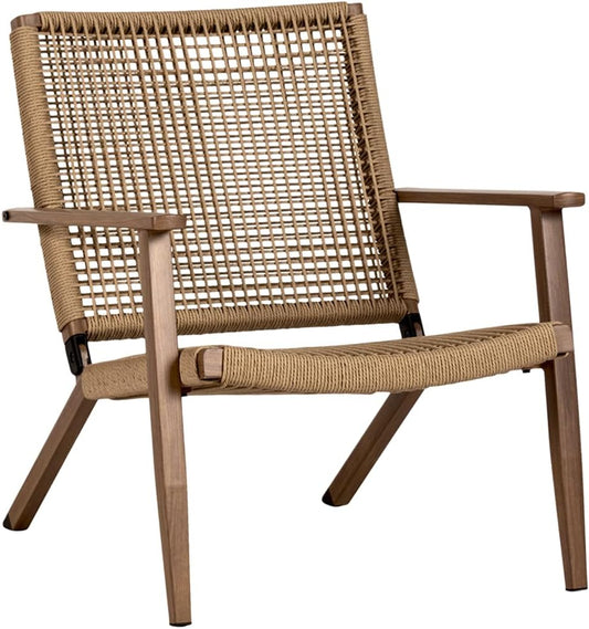 Dion rattan garden chair - with armrests - brown - QUORE