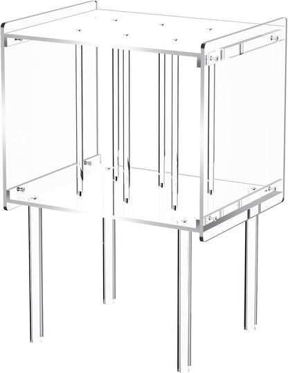 Platenspeler rek acryl – Platenspeler tafel – Platenspelerstandaard – Vinylplaten opbergtafel – Acryl bijzettafel – 43 x 37 x 66 cm – Transparant ontwerp