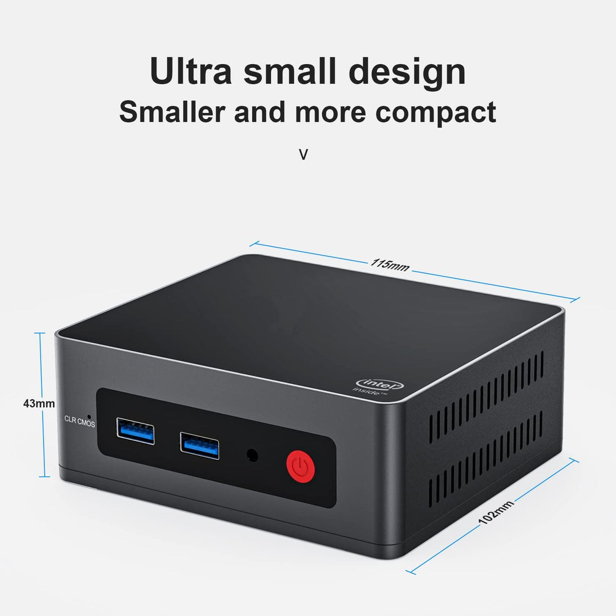 KUYiA Mini PC, desktop computer, Windows10, business gaming home office, 8GB RAM128G SSDCeleronJ4125 up to 2.7GHz processor, supports 4K HDMI Dual WiFi 2.4G + 5.8G Ethernet 1000M USB 3.0X4 BT4.0 - QUORE