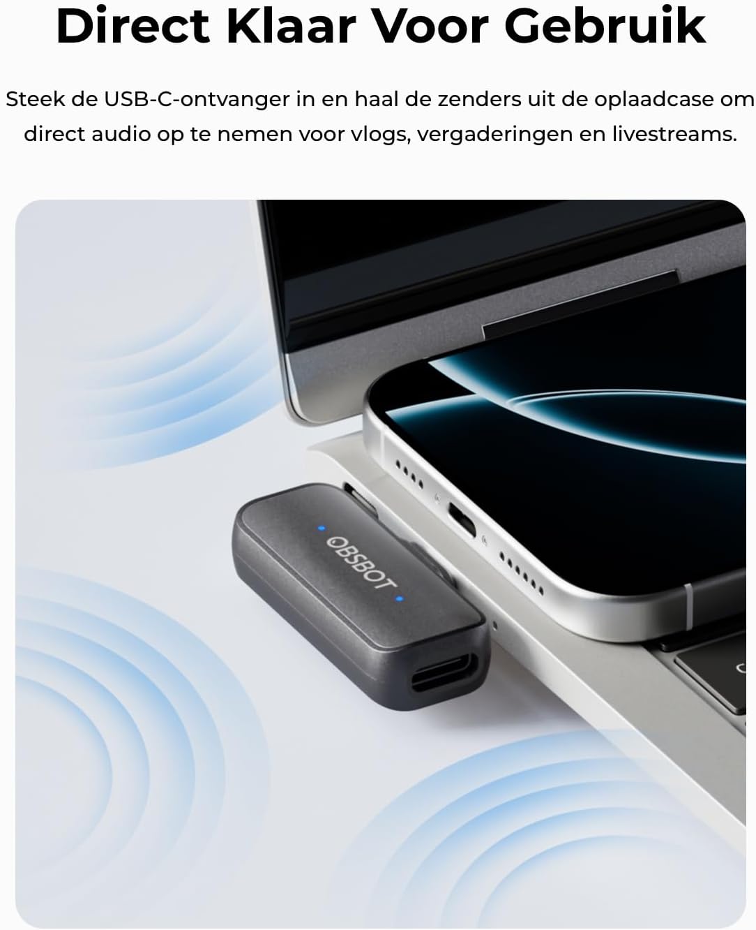 OBSBOT VOX Draadloze Live Streaming Microfoon