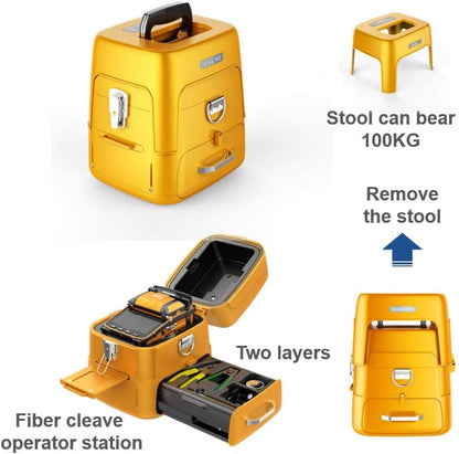 Fusion Splicer AI-9 Kit, glasvezellasapparaat met 6 motoren en kernuitlijning voor FTTH hoofdlijnen bouwprojecten en kabelsplitsing (EU Plug)