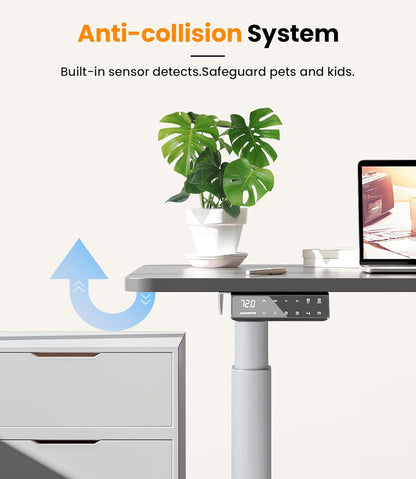 MAIDeSITe EL2 Pro Art Height Adjustable Desk Frame, Oval Leg Design, Electric Height Adjustable Table Frame, Double Motor, Load Capacity 180 kg, with 4 Memory Control and - QUORE