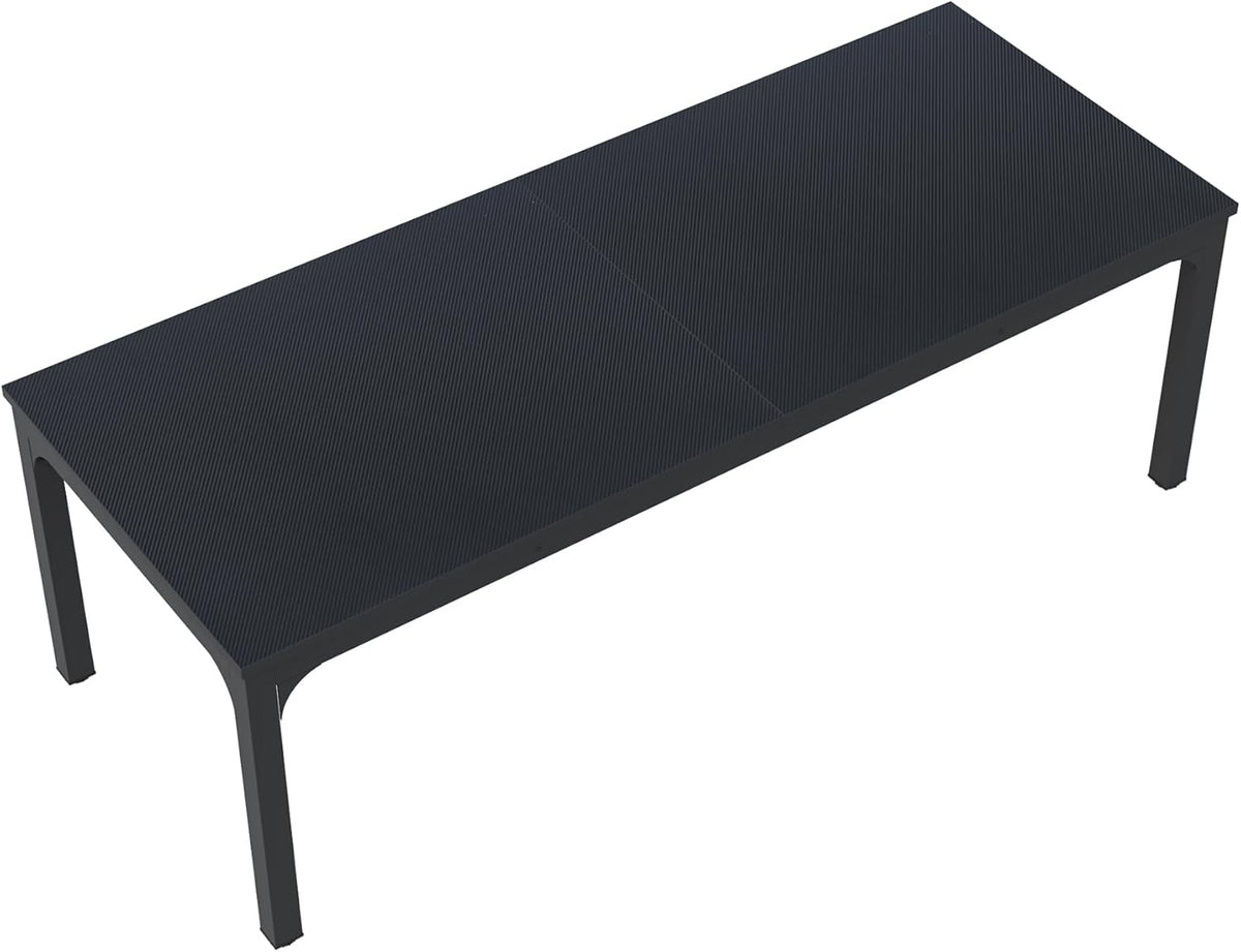 Tribesigns Dining Table for 6 to 8 People, Rectangular Kitchen Table with Sturdy Metal Legs for Living and Dining Room, Industrial Design, 200 x 70 x 75 cm, Black
