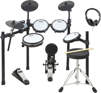 Axus AXK5 Elektronisch Drumstel - Complete Set met Mesh Heads, 25 Geluiden, USB MIDI, Koptelefoon, Kruk & Stokken Inbegrepen - Perfect voor Beginners Volwassenen Kinderen Thuis Oefenen