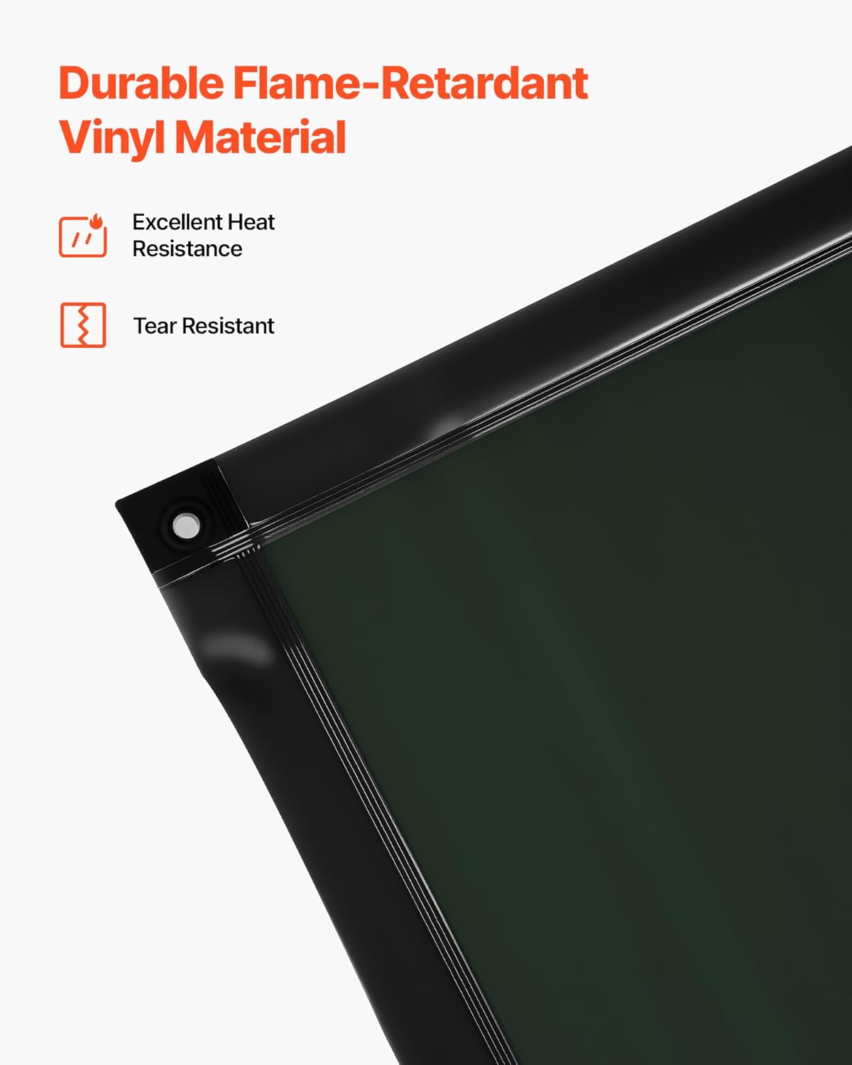 VEVOR Lasscherm met frame, 3 panelen, 15 x 20 cm, vlambestendig vinyl, veiligheidsschermen met 12 wielen en 6 niveaus uv-bescherming voor werkplaats/industrieel gebruik, donkergroen