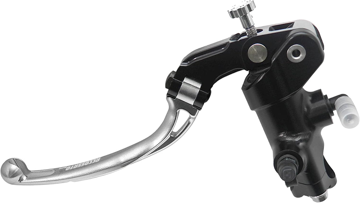Gesmede koppelingspomp 19 x 20 met zwarte geanodiseerde pompbehuizing, lange hendel zilver (knop + hendel) voor BMW HP4 van 2013 tot 2014, DC 1000