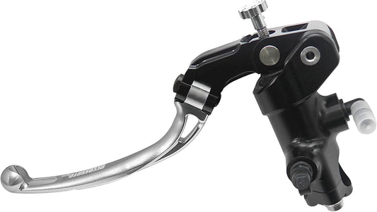 Gesmede koppelingspomp 19 x 20 met zwarte geanodiseerde pompbehuizing, lange hendel zilver (knop + hendel) voor BMW HP4 van 2013 tot 2014, DC 1000