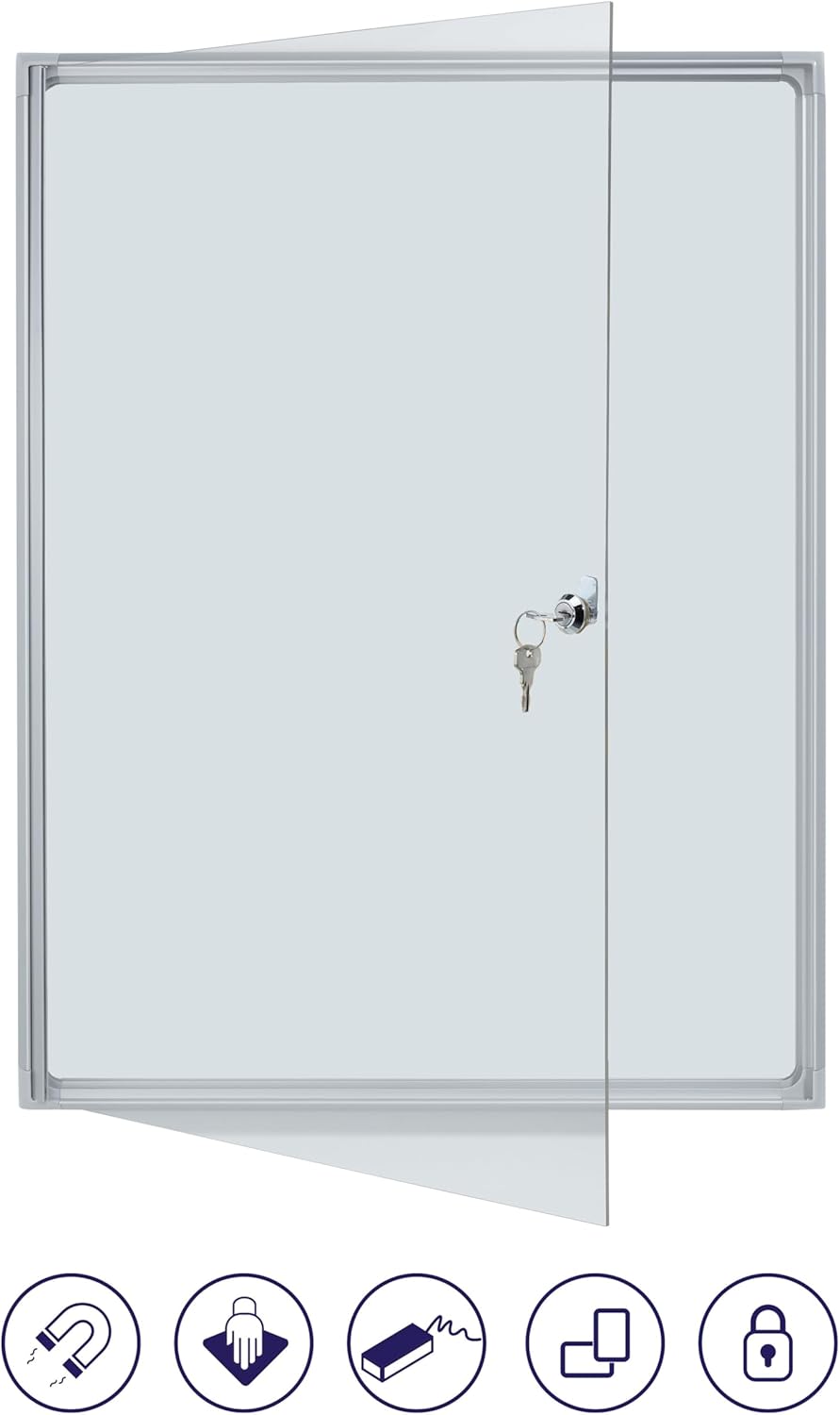 Franken GmbH FSA4 Vlakke wandkast, 4 x DIN A4, metalen oppervlak, 51 x 68 x 3,5 cm