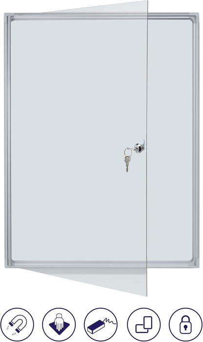 Franken GmbH FSA4 Vlakke wandkast, 4 x DIN A4, metalen oppervlak, 51 x 68 x 3,5 cm