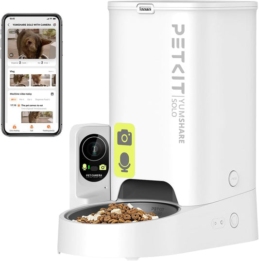 Automatische Voerautomaat – Huisdierenvoeder – Kattenvoerautomaat – Hondenvoerdispenser – Voerbak met Camera – 3 Liter Capaciteit – 1080p HD Camera met Nachtzicht