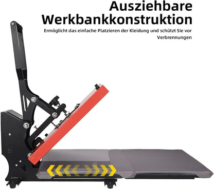 ColorSub Digital Hot Press 38 x 38 cm (15 x 15 inch) 1600 W, Teflon Hot Press, T-shirt, kleding, tas met transfer