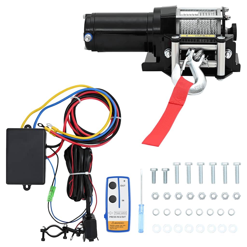vidaXL Lier Elektrisch 12 V 1360 KG met Draadloze Afstandsbediening Katrol Hef