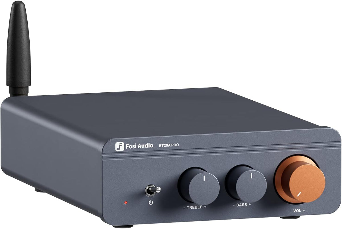 Fosi Audio BT20A Pro Versterker Stereo HiFi, Bluetooth 5.0, 300Wx2 Chip TPA3255, 2.0 Kanaals Mini Versterker, Vervangbare Op-Amps, Geïntegreerde Klasse D Stereo Versterker, BT20A Opgewaardeerde Versie
