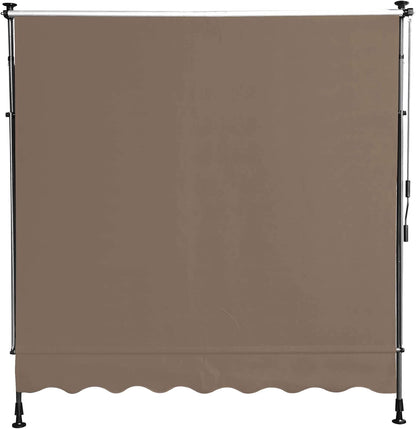 QUICK STAR klemluifel 250x130cm beige balkonluifel zonwering terrasoverkapping in hoogte verstelbaar van 200-290cm luifel balkon zonder boren