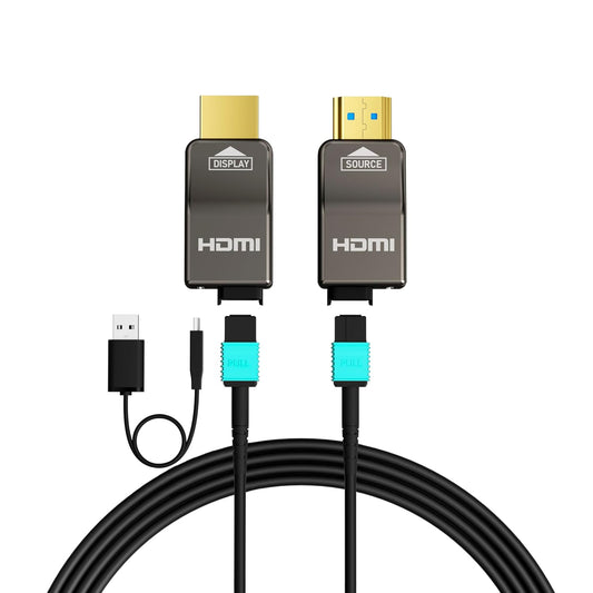 RUIPRO 8K HDMI-kabel 2.1 pure glasvezel 3M, afneembare stekker, met versterkte ommanteling, Ultra High Speed 48 Gbit/s, 8K @60Hz, 4K @120Hz, HDR, eARC, compatibel met PS5, Xbox, TV, projector, AVR