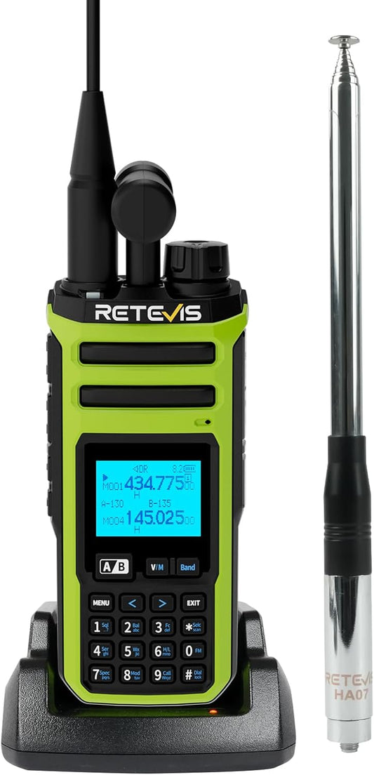 Retevis A3 Tweerichtingsradio, Quad-band Hamradio, AM/SSB/FM/AIR-Modi, Tweekanaals, 2500 mAh, Instelbare Walkietalkie voor de Jacht, Reiziger, Camping (1 stuk)