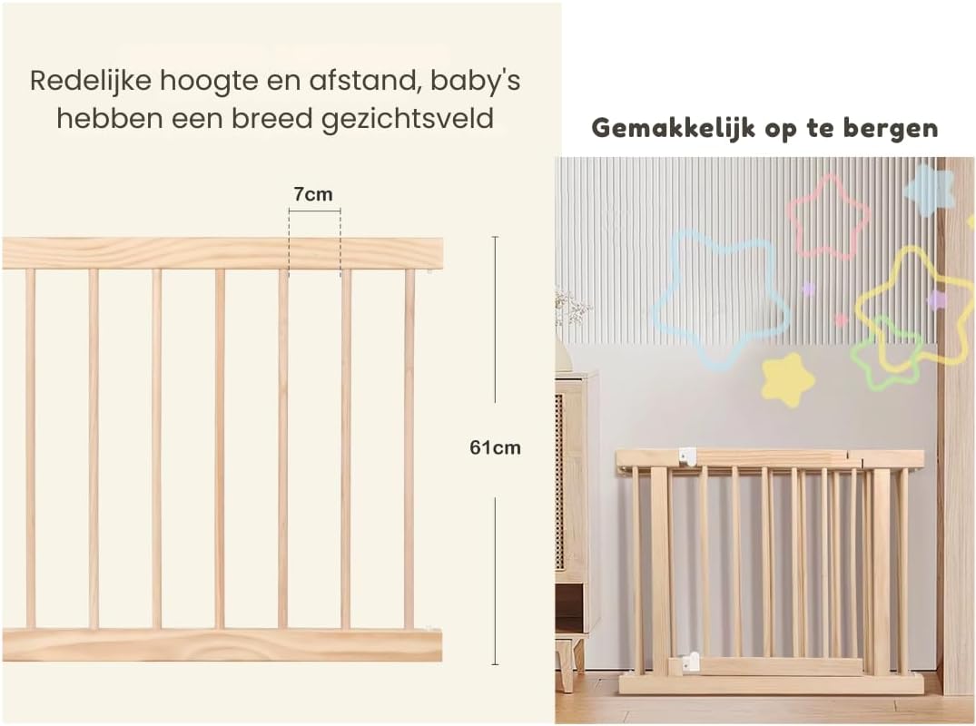 Kaëru Wooden Playpen for Babies – Baby Park – Crawling Box – Safe and spacious play area – 180x180x61cm – With white connectors – Perfect for crawling and playing - QUORE