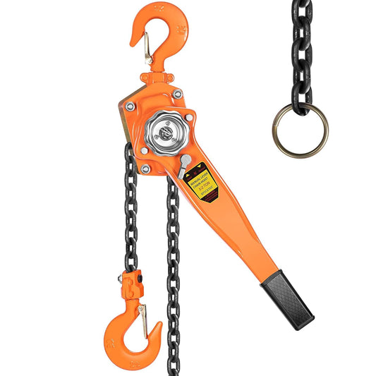 SPECSTAR Hefboomkettingtakel 1500KG Capaciteit 3m met 2 Heavy Duty Haken Ketting Meegeleverd voor Magazijnbouw Automobielmachines 10ft Lading