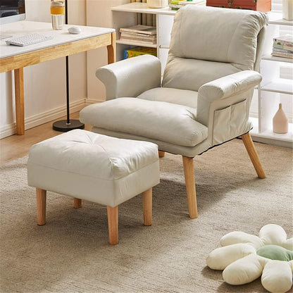 Relaxfauteuil – Relaxstoel – Ligstoel – Fauteuilstoel – Ergonomische Verstelbare Lounge Chair – 6 Verstelbare Standen – Inclusief Voetenbank – Max 150 kg Belastbaar