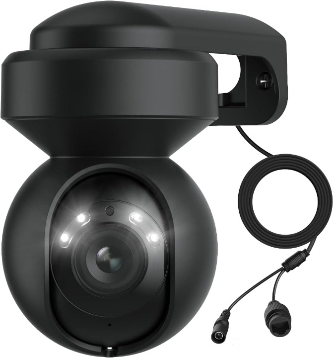 Beveiligingscamera - Wifi-beveiligingscamera - Camerabewaking - Draadloos - voor Buiten - 2.4 & 5GHz - 5MP - CCTV-camera - met AI-detectie van Mens - Huisdier - Automatisch Volgen - 3x Optische Zoom - Oudere Huisdieren - Tweerichtingsgeluid - Zwart